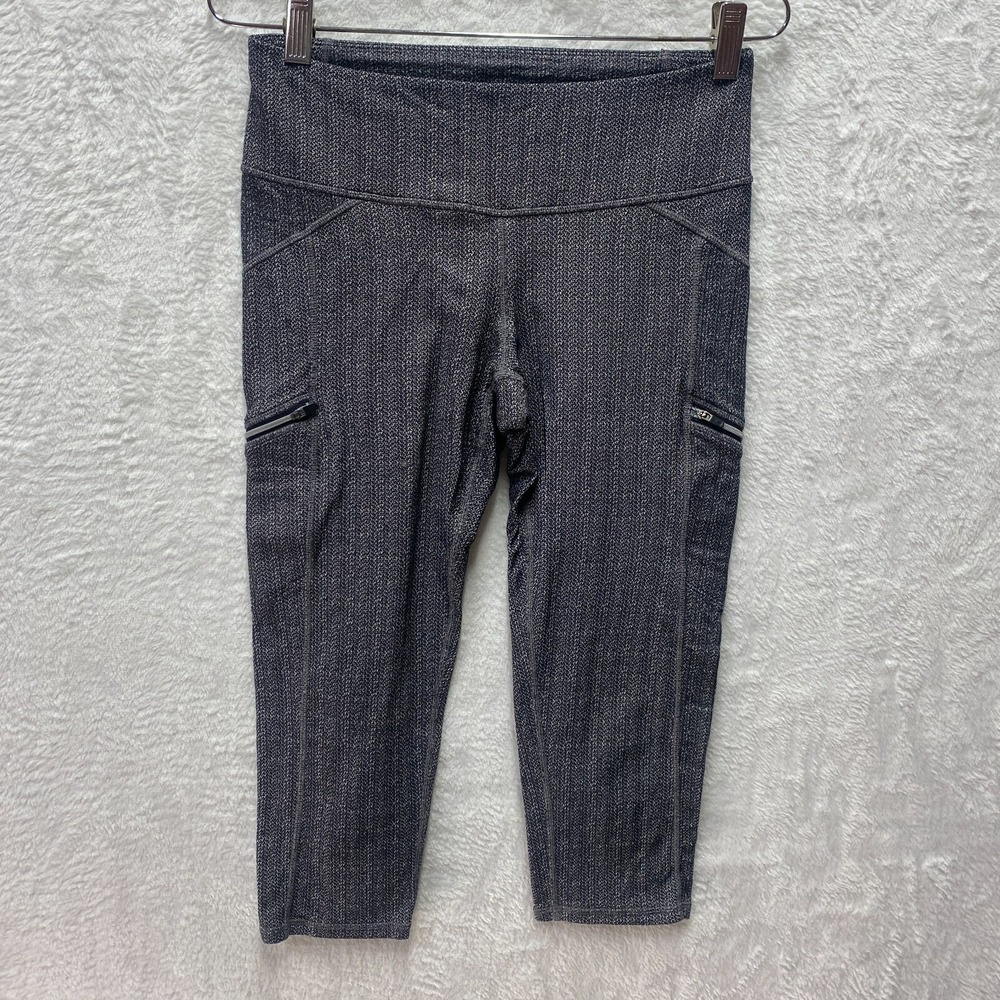 Athleta Static Drifter Capri Leggings Women's Medium Gray Nylon Mid Rise Pull-On